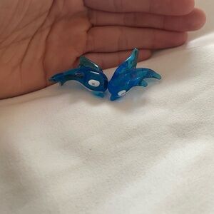 Blue Dolphin Glass Figurines